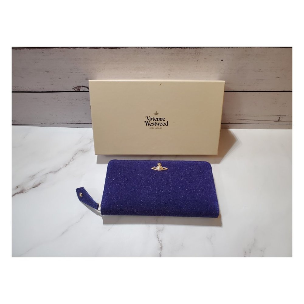 Vivienne Westwood Long Zip Round Wallet BLUE - Picture 7 of 7